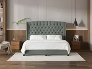 My Style Winged Headboard & Slimline Base - Super King / Seaglass / Drawer Base