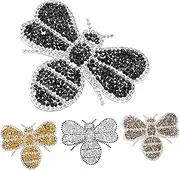 FRCOLOR 4pcs Rhinestone Iron Patches for Clothing Shoes Bags Stylish Glitter Decorative Patches with Heat Adhesive for Easy Projects