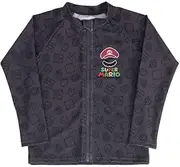 [Airin] ] Bandai Super Mario Boys' Rash Guard Swimsuit, Solid Color, 43.3 inches (110 cm), 47.2 inches (120 cm), 51.2 inches (130 cm) (Navy/Black)