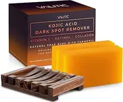 VALITIC Kojic Acid Dark Spot Remover Soap Bar with Vitamin C,Retinol,Collagen,Turmeric - Original Japanese Complex Hyaluronic Acid,E,Shea Butter,Castile Oil (2 Pack) With Holder,Pack of 3,3.5 ounces