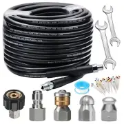 WEST BAY Sewer Jetter Kit 100FT for Pressure Washer, 5800PSI Drain Cleaner Ho...