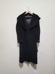 Donna Karan Suri Wool Blend Black Coat Size 8
