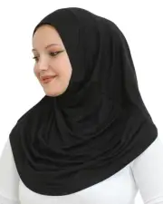 Plain Ready To Wear Hijab for Women, Muslim Instant Turbans, Soft Jersey Scar...