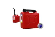 10L Fuel Can & Flexible Pourer Petrol Kerosene Diesel Jerry Can Container Red