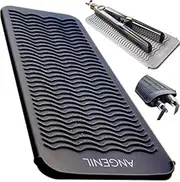 ANGENIL Heat Resistant Silicone Mat, Heat Protection Mat Straightener Bag Mat Underlay, Heat Mat for Hair Straighteners Curls and Straightening, Curling Iron Large Curls, Curler, Hair Dryer Brush