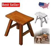 Sturdy 12-Inch Wooden Step Stool for Kids & Adults - Eco-Friendly and Ergonomic