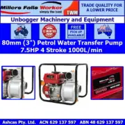 Millers Falls TWM 7.5HP 80mm (3") 4 Stroke Petrol Water Transfer Pump 1000L/min