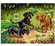 Printed Canvas Tapestry Gobelin Embroidery Orchidea "Lets Play" 2965
