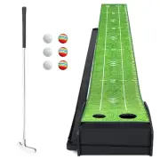 Golf Putting Green Mat with Putter and 6 Golf Balls, Golf Putting Practice Ma...
