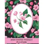 2020 DATED WEEKLY PLANNER: ANNUAL PLANNER, PINK FLOWERS ORIGINAL DESIGN WITH GOALS, IMPORTANT DATES AND ANNUAL CALENDARS INCLUDED
