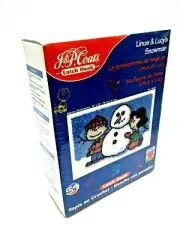 Snoopy Linus & Lucy's Snowman Latch Hook Kit - J.P. Coats - New Open Small Seal