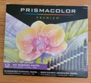 12x Prismacolor Premier Double Sided Pastel Art Markers Brush Chisel Tip