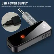 Bluetooth 5.0USB Wireless Transmitter Receiver 2in1 Audio Adapter 3.5mm Aux Car@