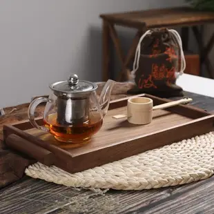 黑胡桃實木托盤木制干果盤零食盤茶盤水果面包點心托盤木茶托盤木