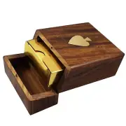 Waterproof Playing Cards with a Wooden Gift Box, Gold Plated