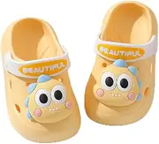 [NEUSOP] Children's Clogs Mules Boys Girls Dinosaur Lightweight Summer Garden Shoes Comfortable Breathable Sandals Non-Slip Beach Slippers, 1 Yellow, 26/27 EU