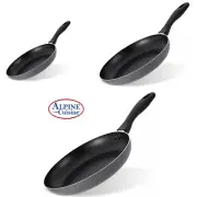 Alpine Cuisine Non-Stick 3-Piece Aluminum Fry Pan Set with Cool-Touch Handles