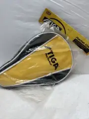 New STIGA Table Tennis Racket Cover One Size, Original Version Black Yellow