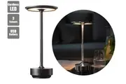 Cordless LED Table Lamp Bedside Night Light Dimmable Touch Control 3 Colour Bar Style USB Rechargeable Black