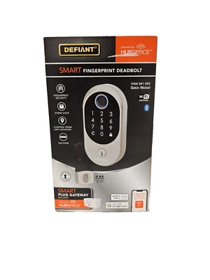 Defiant Hubspace Satin Nickel Round Biometric Fingerprint Electronic Deadbolt