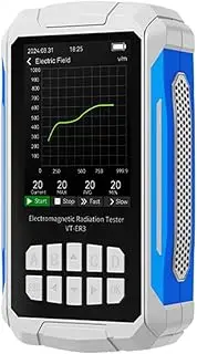 VT-ER3 5-in-1 Electromagnetic Radiation Detector Comprehensive Radio Frequency Electric Field Magnetic Field Strength Temperature Tester with Customizable Settings White