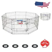 8-Panel Wire Exercise Pen for Dogs and Small Pets - Easy Access and Storage