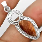 Natural Sunstone Rough 925 Sterling Silver Pendant Jewelry P-1605