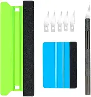 Vinyl Wrap Tool Kit for Car Wrapping, Window Tinting, Wallpaper, PPF, Transfer Film, and Sticker Application - Includes 4" & 8.3" Felt Squeegees and Precision Knife