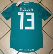Adidas Men's MULLER Germany Away Authentic Soccer Jersey, BR3143, US Size S