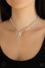 Paparazzi: Double The Diva - Gold Necklace