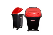 Red 60L Redback Heavy Duty Toy Plastic Storage Wheelie Trash Container Rubbish Bins