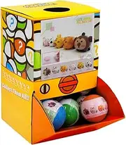 [40 Capsules] Cute Animal Pull Back Car & 50mm Capsules in Display Box, Ideal Party Souvenir, Kids Boys Girls Christmas Easter Birthday Gifts