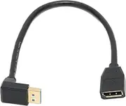 Displayport Male to Displayport Female, Support 8K at 60HZ 4K at 144HZ, 0.3meter 90° Elbow Displayport 1.4 Cable for DVD
