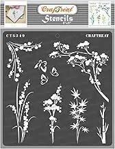 CrafTreat Wild Flower Stencils for Painting on Canvas, Wallart, Journal Notebook, Home Decor and Scrapbooking - 6"X6" Flower Template for Room Decor Painting - Reusable Stencil Arts & Crafts Supplies