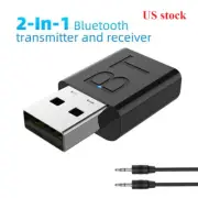 2-in-1 USB Bluetooth 5.0 Transmitter Receiver AUX Audio Adapter for TV PC Car