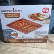 Copper Bacon Chef, Never Used 2-Piece Crisper 12 Slices As Seen On TV, Cooking