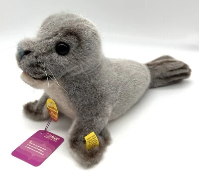 Vintage NWT Steiff 1178/14 “Robby Baby” the Gray Seal 12” Realistic Plush