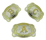 N E W A B C D G J L M R S T Initial Letter Western Cowboy Men Women Belt Buckles