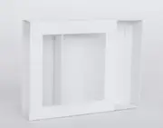 15.5 x 15.5 x 3cm Small Cookie Dessert Box with Slide Cover & Clear Window - Gloss White