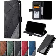 Czhwsm Compatible for Case Google Pixel 6 PU Leather Flip Wallet Phone Case with Bracket Card Holder Magnetic Stand Cover+2X Temper Glass Screen Protector-Black