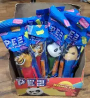 Lot of 7 Kung Fu Panda Pez Dispenser with display case