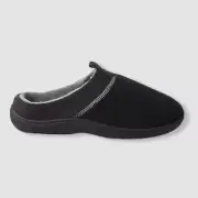 $40 Isotoner Men's Black Microterry Jared Hoodback Slippers Shoes Size 8-9