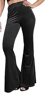 [Generic] Women's Flare Leg Cropped Velvet Pant