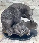 Large Polar Bear with Cub Bronze Sculpture Art Deco Statue Figurine Figure Sale