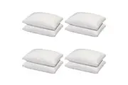4x 2pc Royal Comfort Luxury Bamboo Gusset Bedding Pillow Cushion 50x75cm White