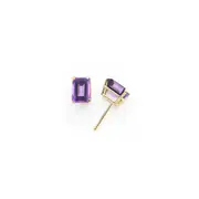 14k Yellow Gold 6x4mm Emerald Cut Tsavorite Earrings