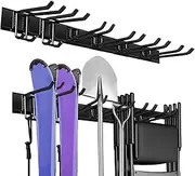 Garage Storage, Garage Organization, Heavy Wall Mount Garden Tool Organizer, Adjustable Metal Hooks, Tool Holder for Hanging Rake Broom Mop Snowboard, Garden Tool Wall Hooks and Hangers (Type 1)