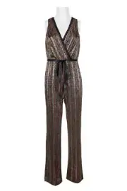Aidan by Aidan Mattox V-Neck Sleeveless Piping Detail Tie Front Zipper Back