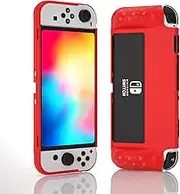Switch OLED Case, Protective Case for Switch OLED, Switch OLED TPU Case - Red