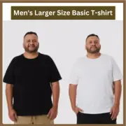 Men's Plain Blank Cotton T-shirt Basic Tee Larger Size T-Shirt Black & White*